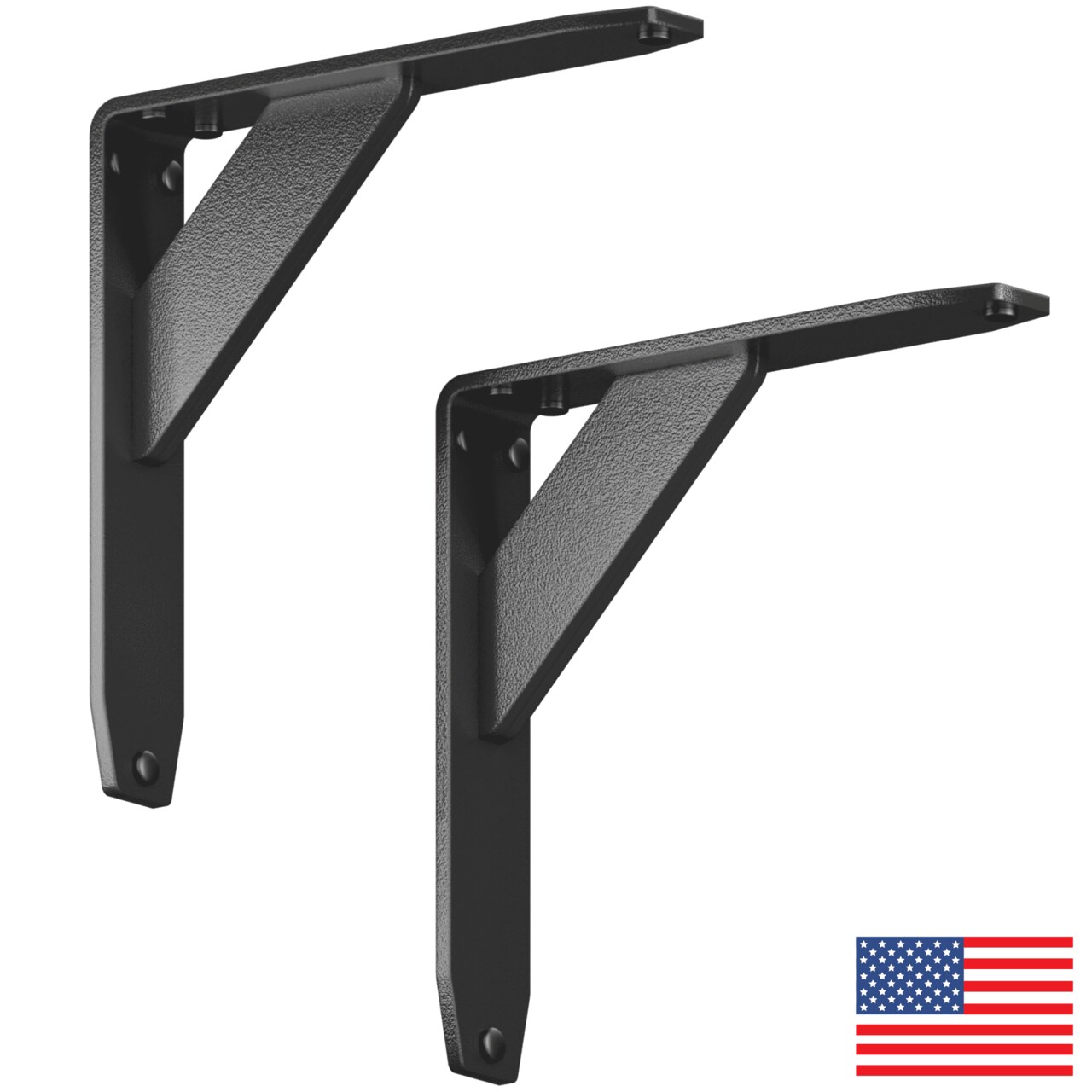 Jetstream Solid Heavy Duty Low Profile Welded Countertop Support Shelf Brackets